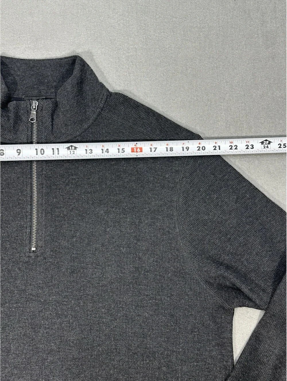 Banana Republic Men’s XL Quarter Zip Pullover Sweater Gray Cotton Blend
